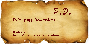 Pápay Domonkos névjegykártya
