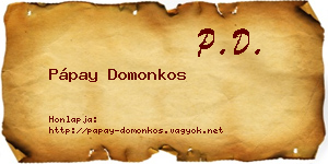 Pápay Domonkos névjegykártya